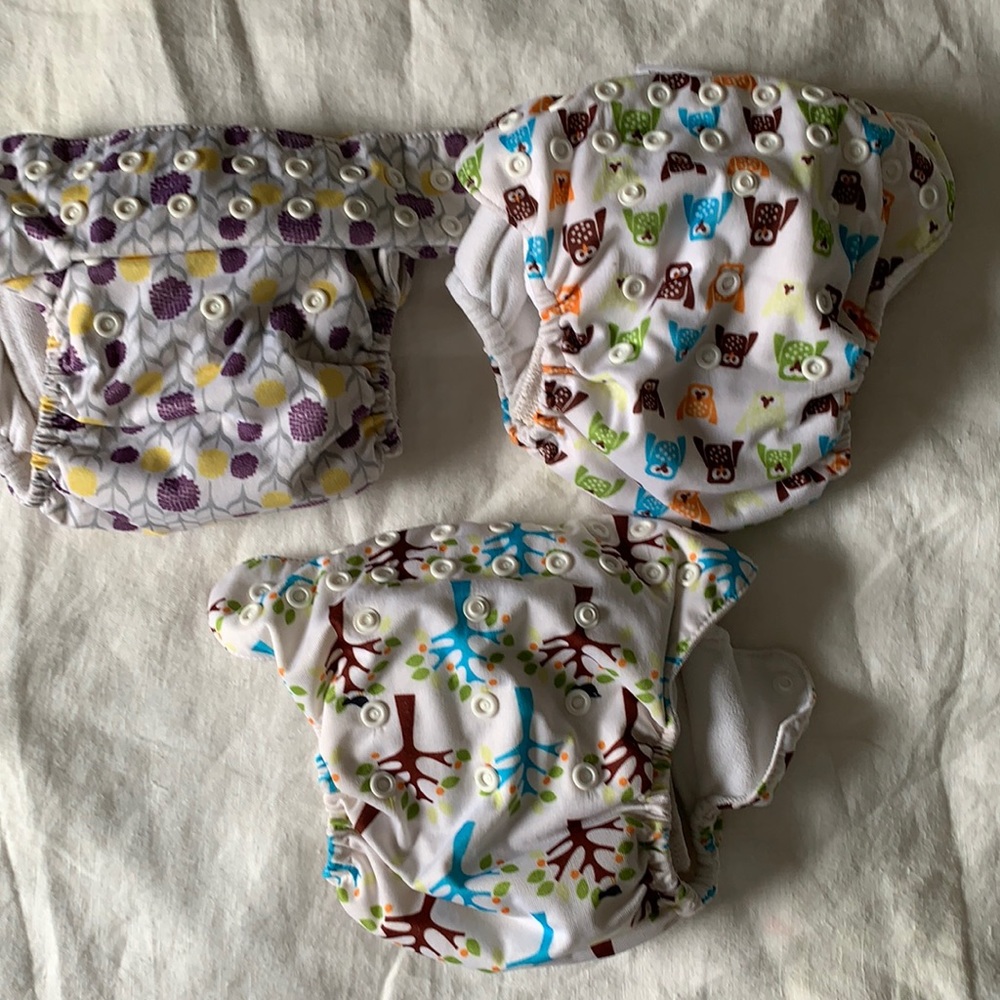 Thirsties All-In-One Cloth Diaper Lot (3) One Size